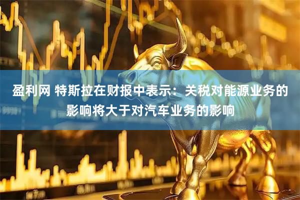 盈利网 特斯拉在财报中表示：关税对能源业务的影响将大于对汽车业务的影响